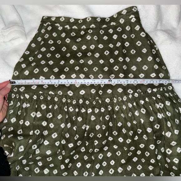 NWT Ralph Lauren Polo block-print tiered linen midi skirt size 2 - Picture 11 of 12